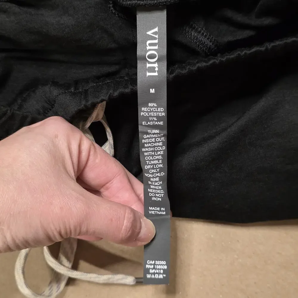 Vuori Ponto Performance Pants Mens Medium Black Lounge Sweatpants Stretch V418